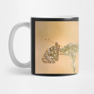 Two Dark Green Fritillaries on a Yarrow Plant Mug